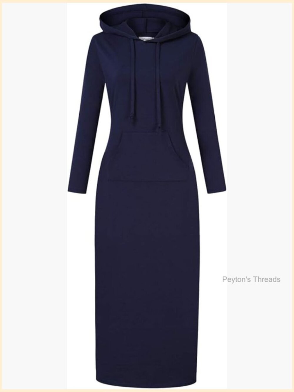 Casual Pocket Slim Pullover Maxi Hoodie Dress